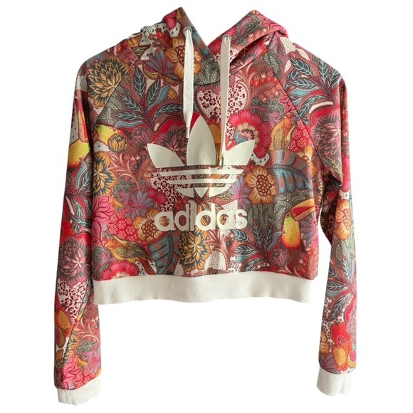adidas Originals Sweaters - Adidas Originals x The FARM‎ Fugiprabali Cropped Floral Hoodie
